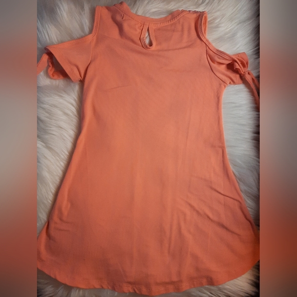 Girls 2 Pc Matching Set - Top & Leggings - Color: Coral/white - Girls:Size 7-8 - Picture 5 of 6